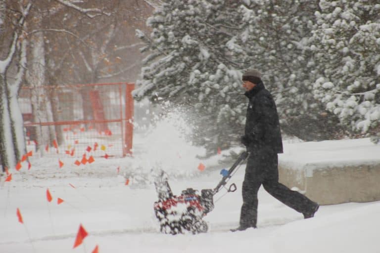 Snowblowing.