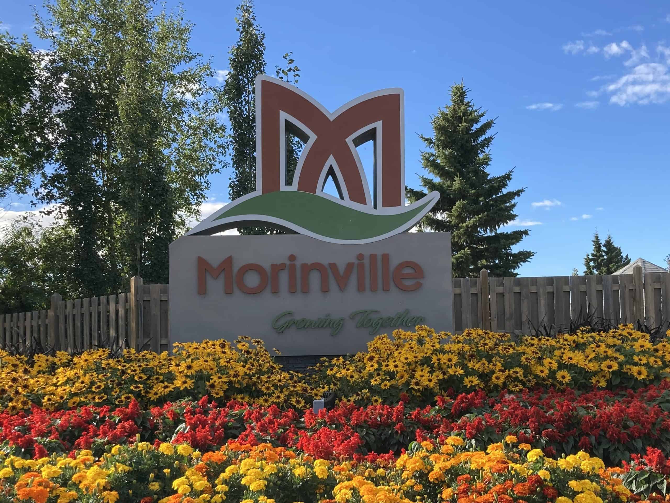 Town of Morinville sign.