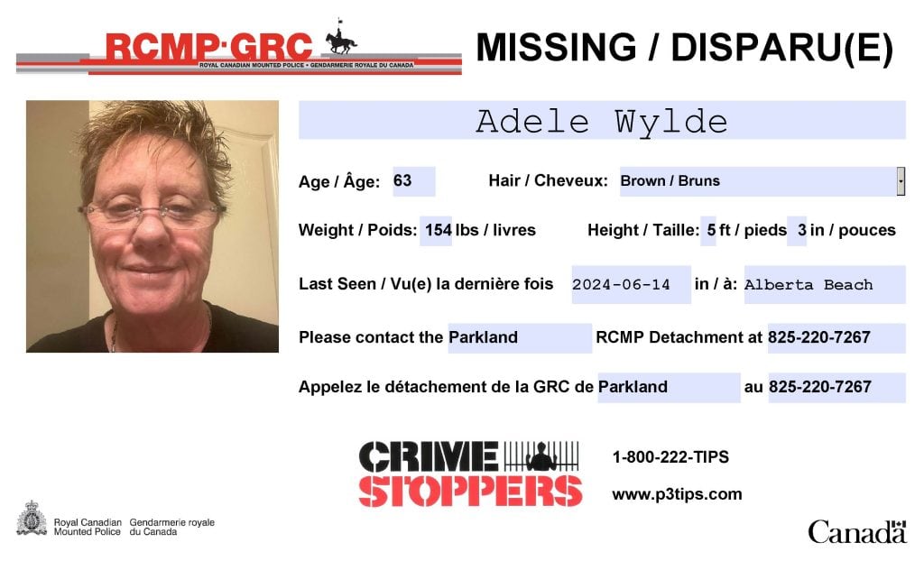 Adele Wilde missing person poster
