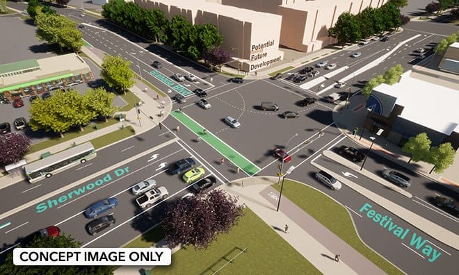 New intersection proposed at Sherwood Drive and Granada Blvd.