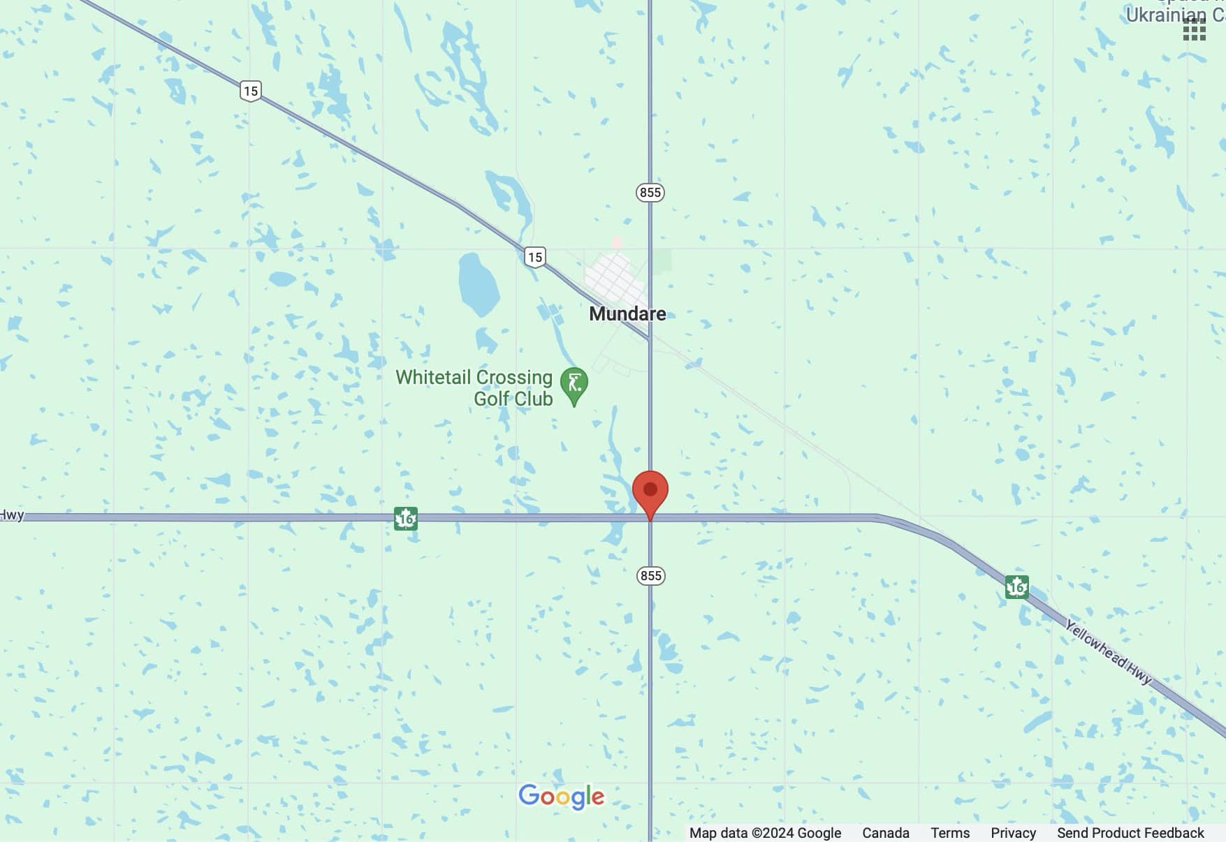 Map of collision location near Mundare