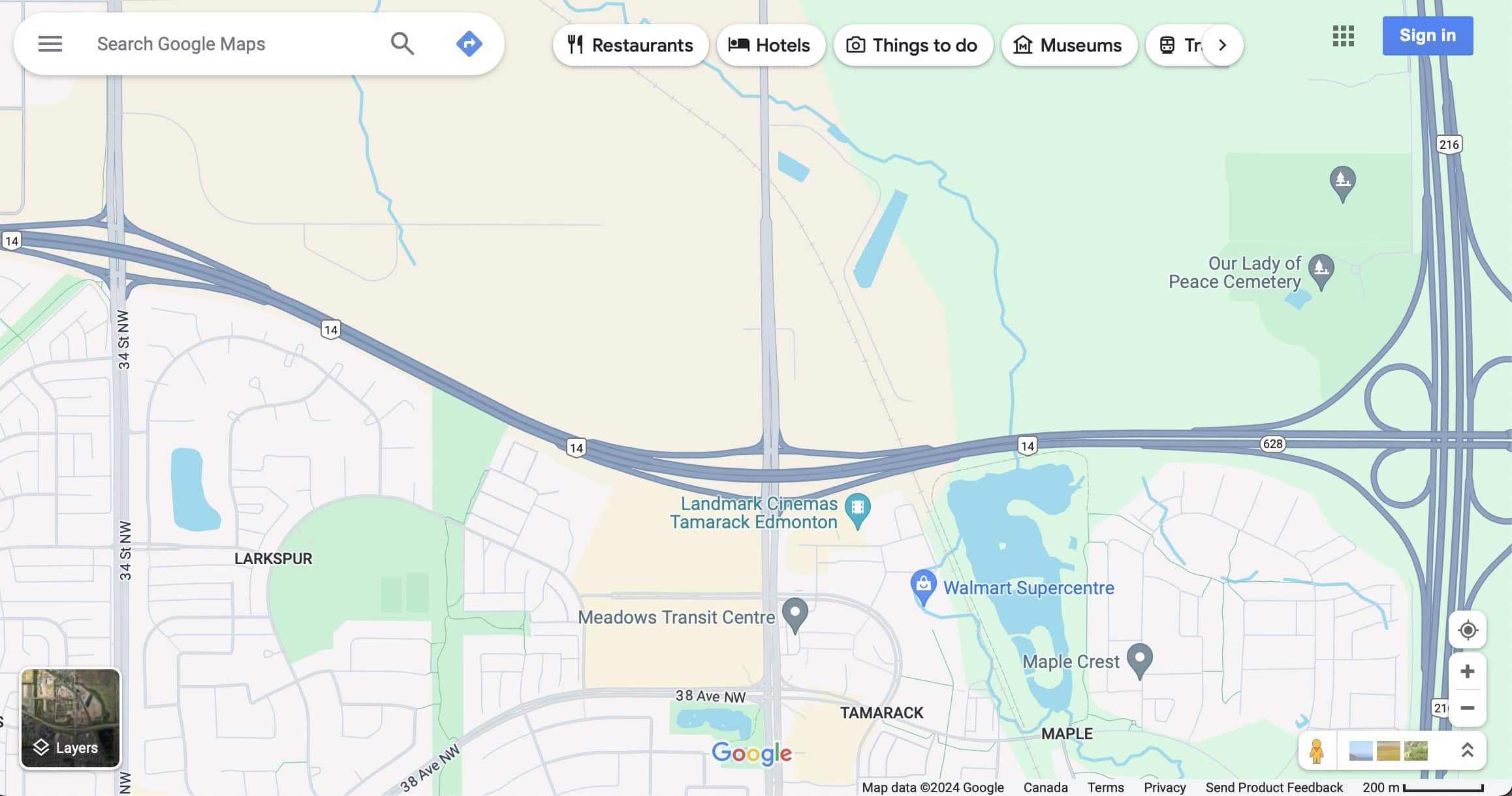 Map of overpass at Whitemud and 17 St.