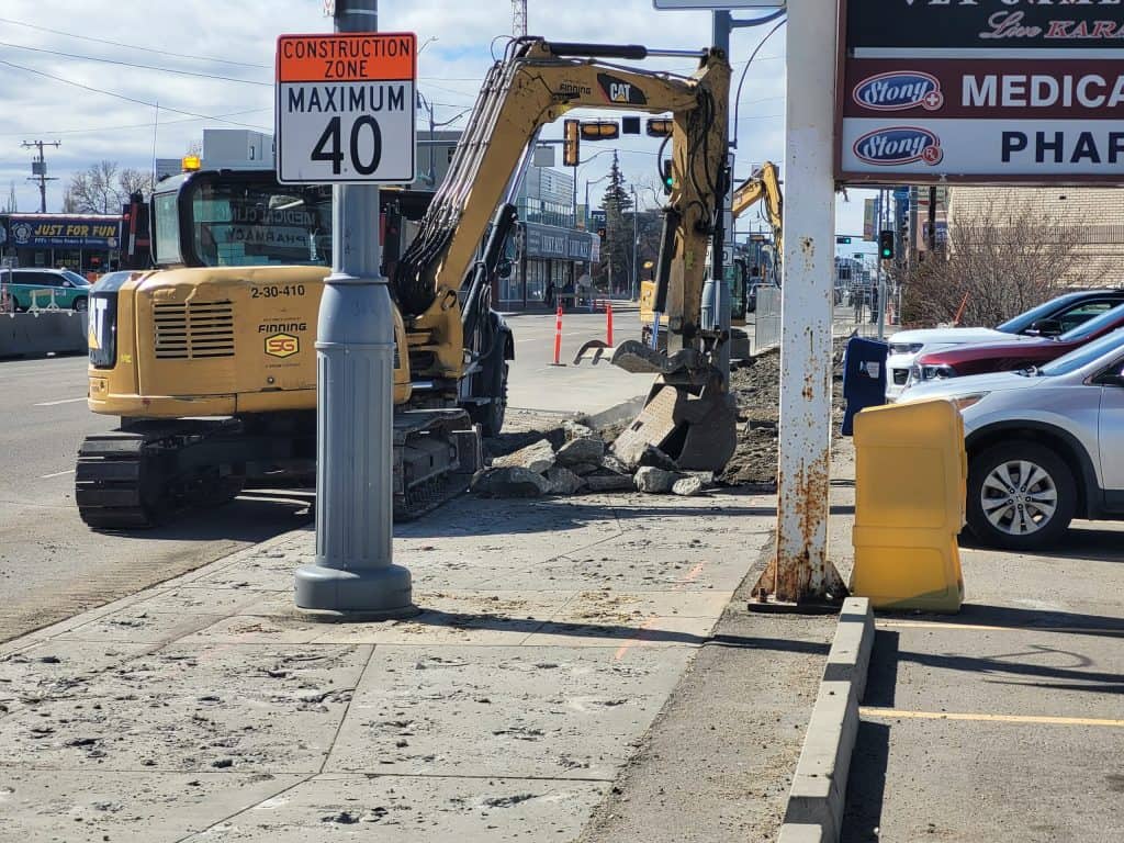 Construction on Stony Plain Road