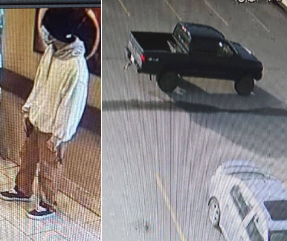 Image of Edson and Hinton pantsing suspect and vehicle