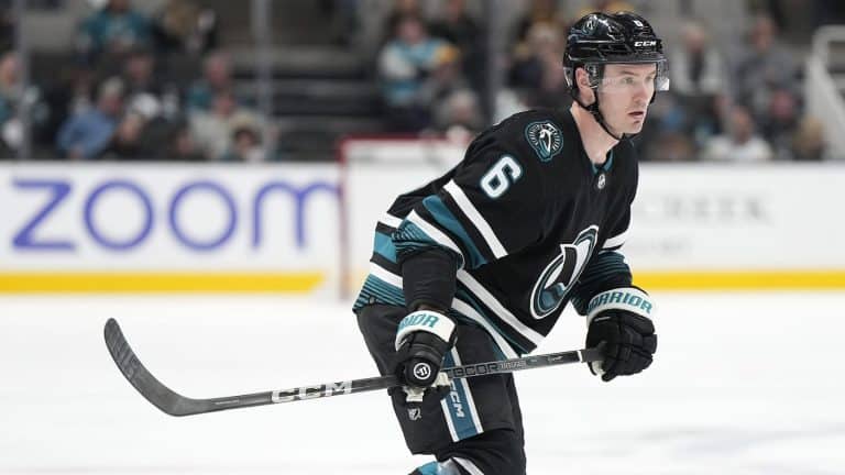 Ty Emberson with the San Jose Sharks