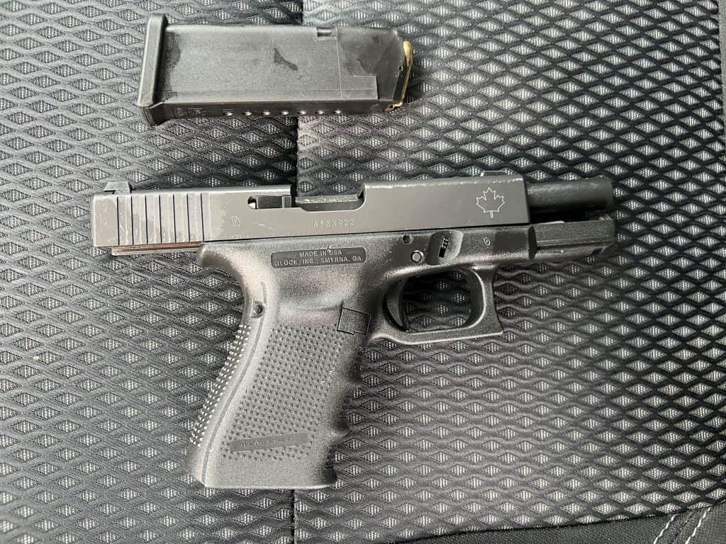 Image of Glock 9mm handgun used in Parkland County home invasion on Sept 9, 2024