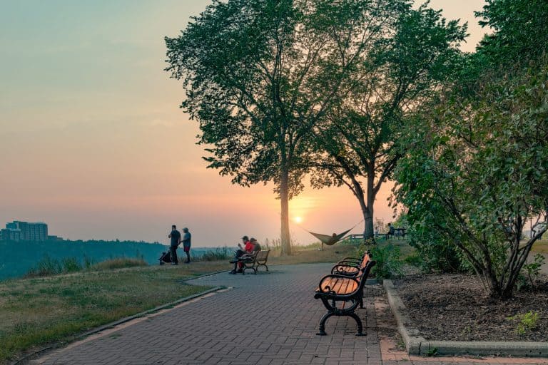 Ezio Faraone Park at dusk