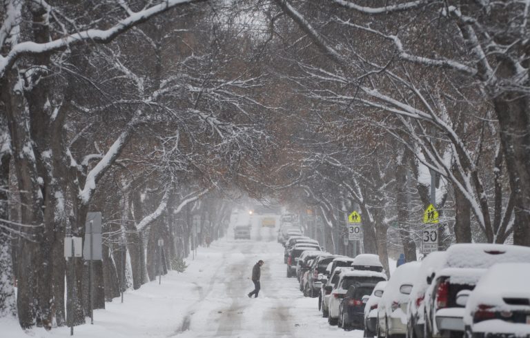 Neighbourhood street in winter