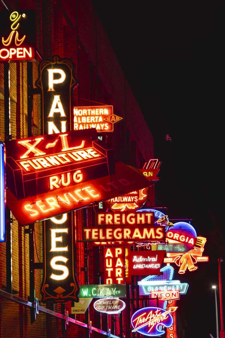 Neon Sign Museum at night