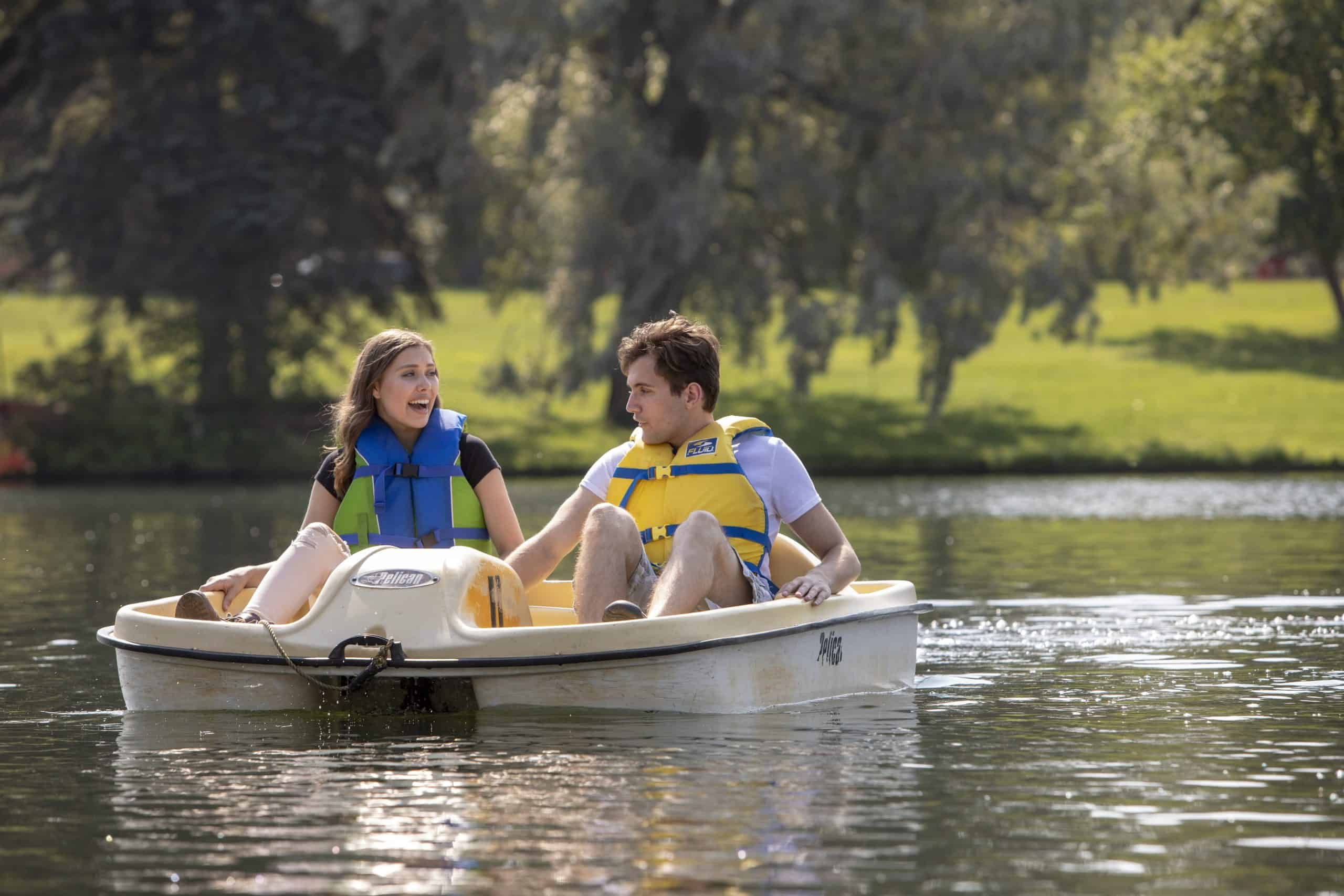 Paddle boat on the river.