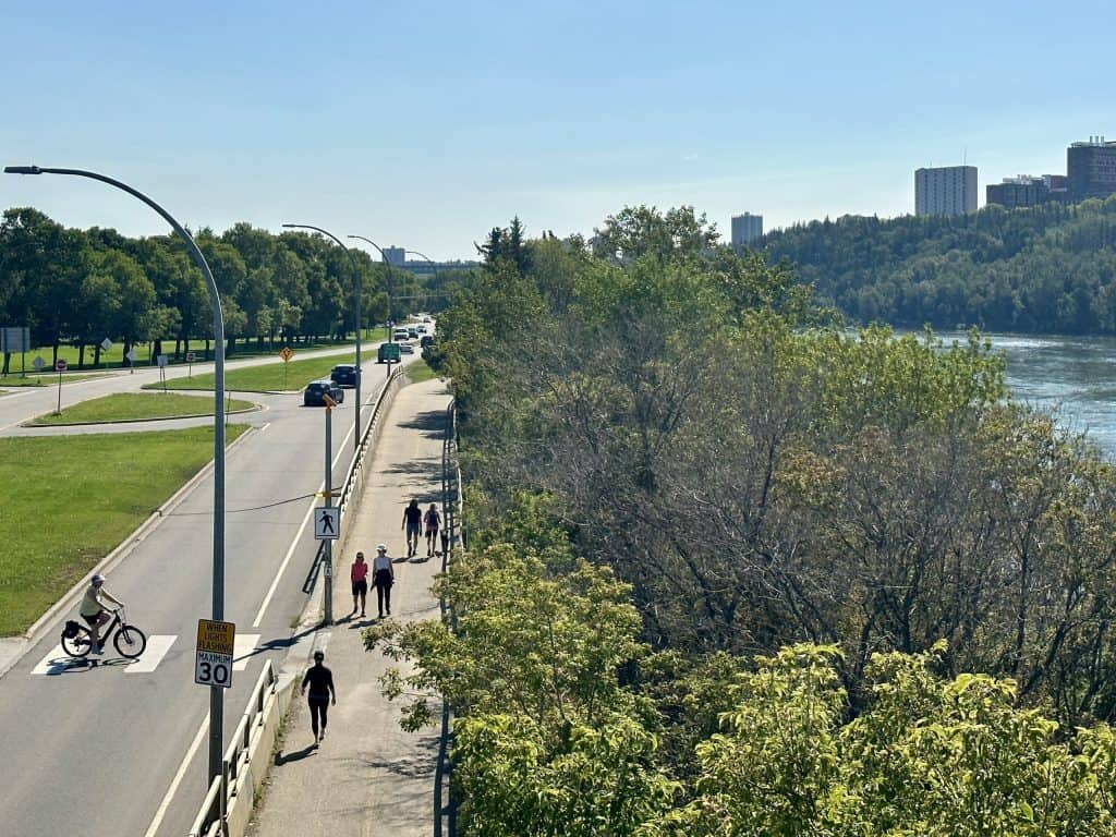 River valley road in summer.