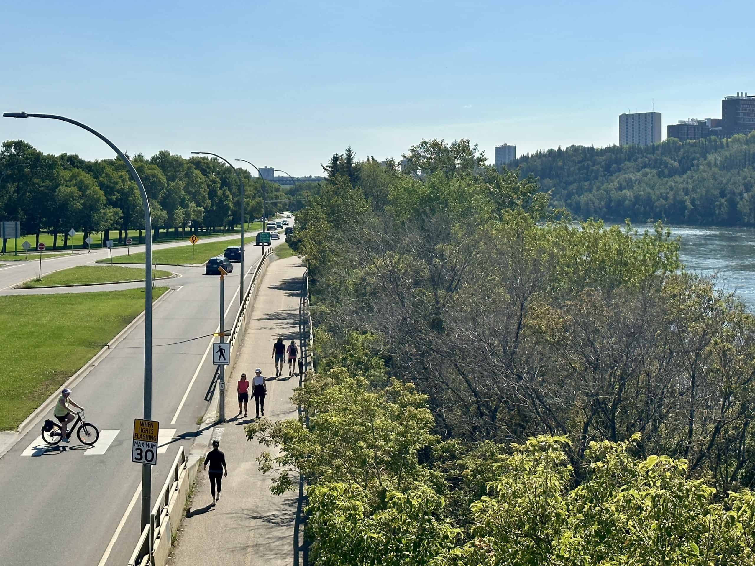 River valley road in summer.