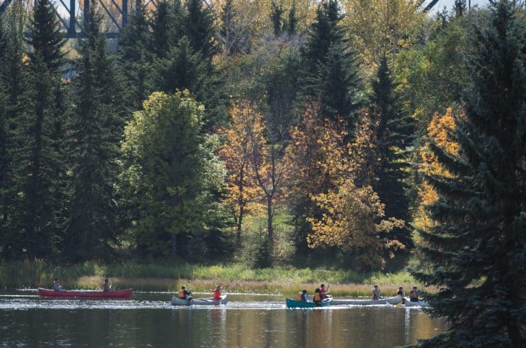 Canoeing in Rundle Park.