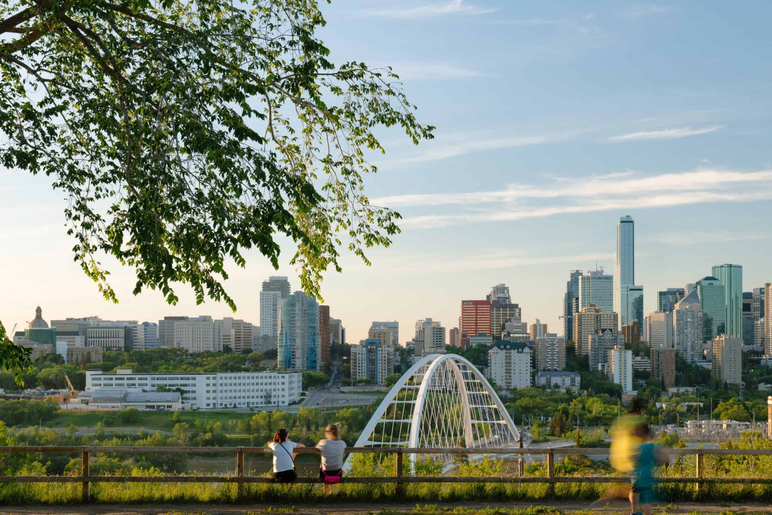 Downtown skyline with Walterdale Bridge.