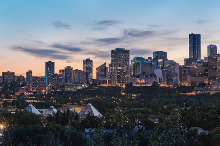 Summer skyline at dusk.
