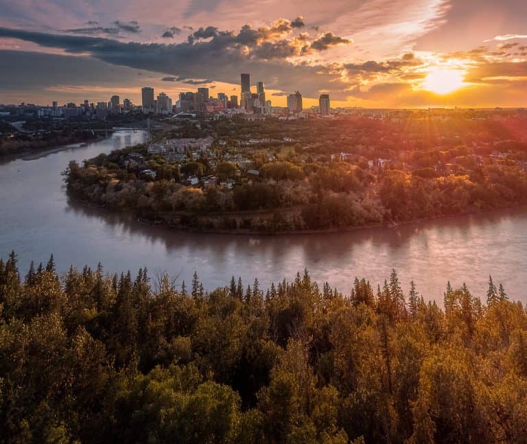 Skyline at sunset