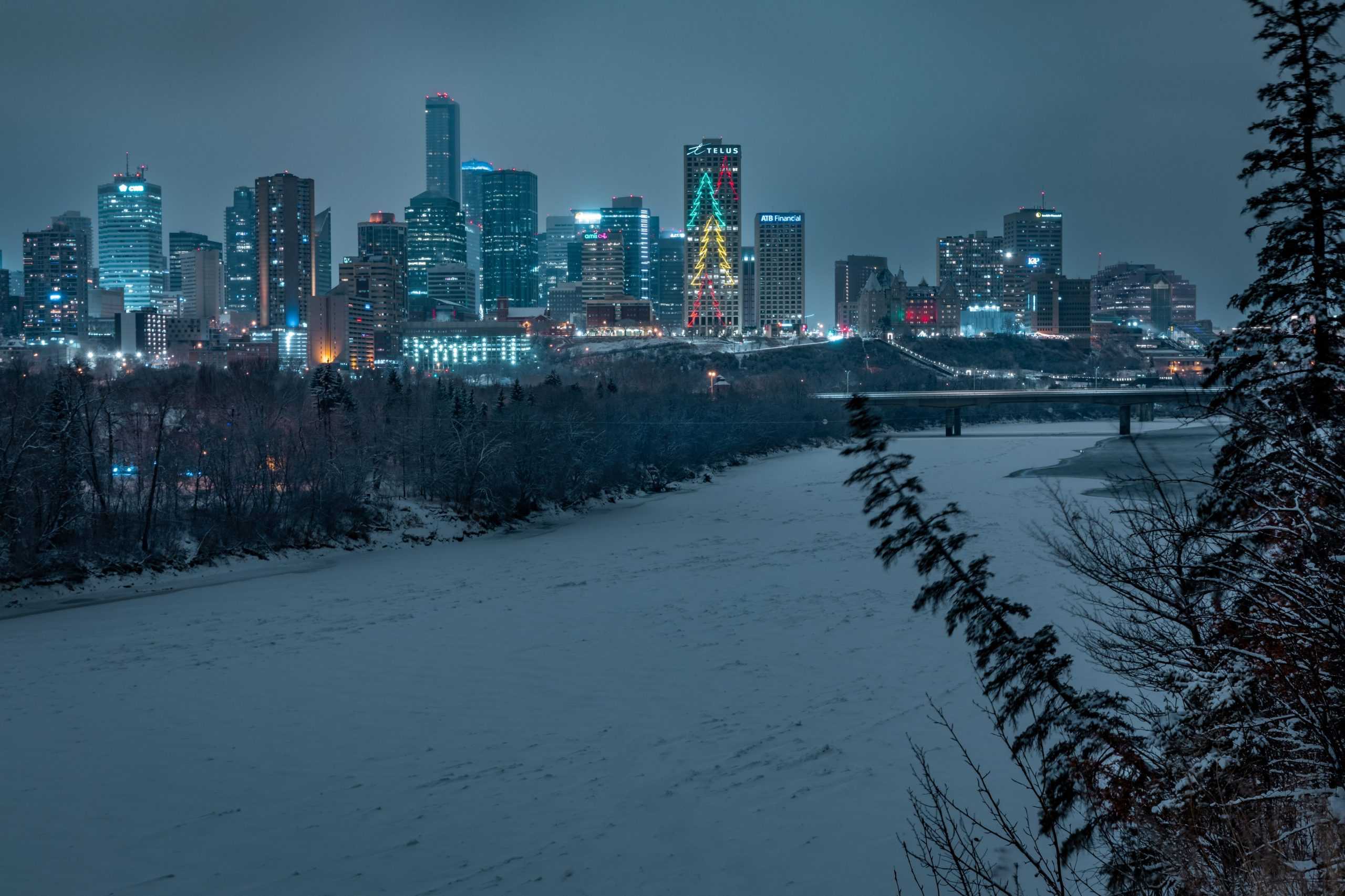 Edmonton skyline during winter