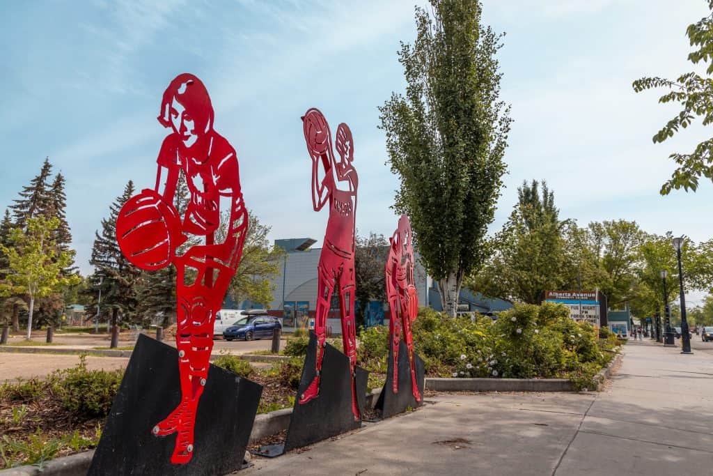 Sports art installation.