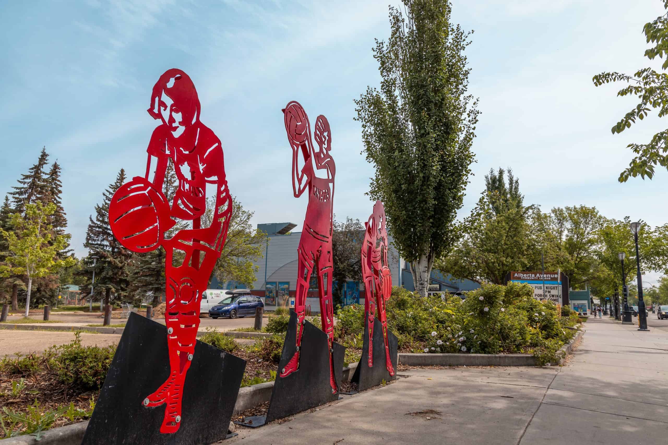 Sports art installation.