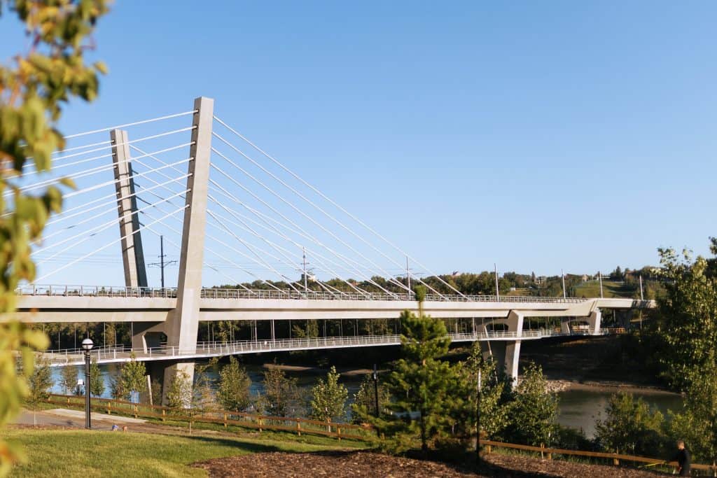 Tawatina Bridge over the river valley in Summer.
