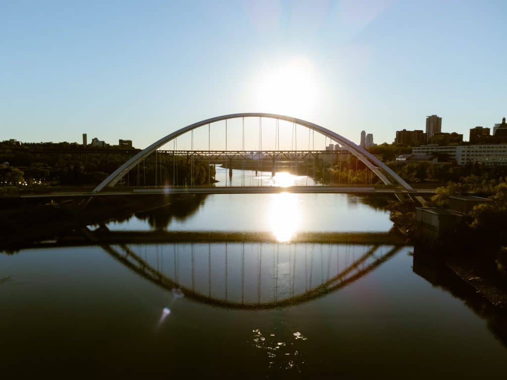 Walterdale Bridge across the river