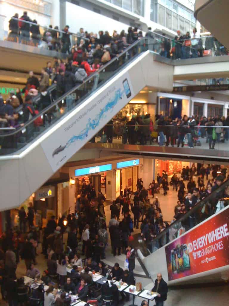 Boxing Day crowd at a mall