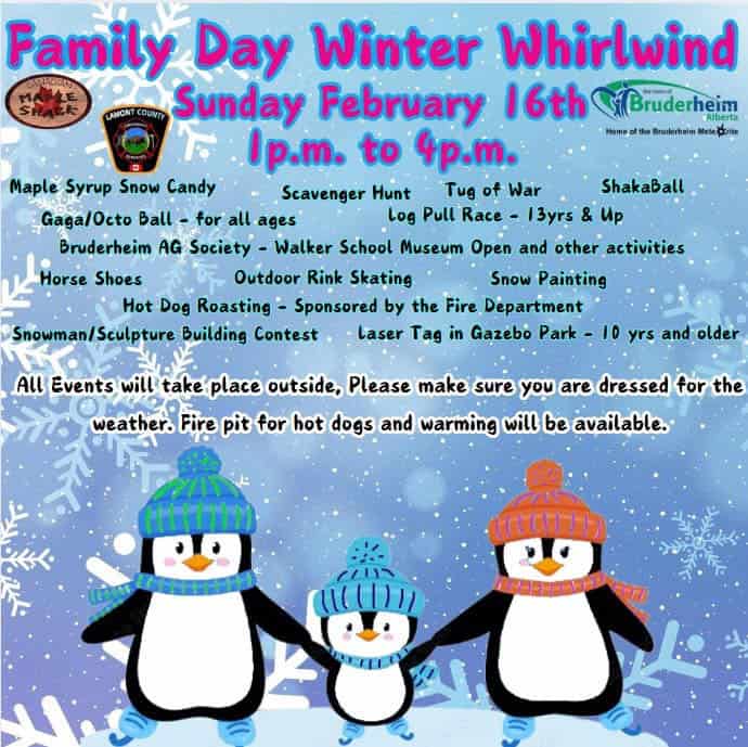 Family Day Winter Whirlwind event poster