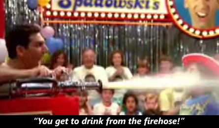 The drinking from the firehose scene in UHF