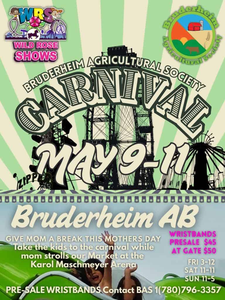 Poster for the Bruderheim Agricultural Society Carnival