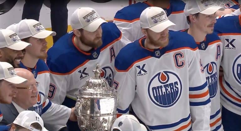 The Oilers are 2025 Western Conference Champions...but they touched the Clarence Campbell Bowl!