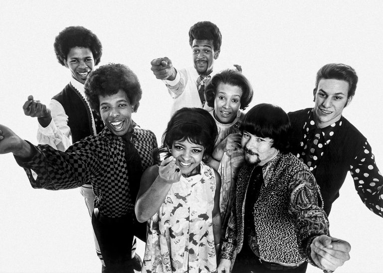 Sly and the Family Stone, 1968. Sly Stone is in the middle row, left.