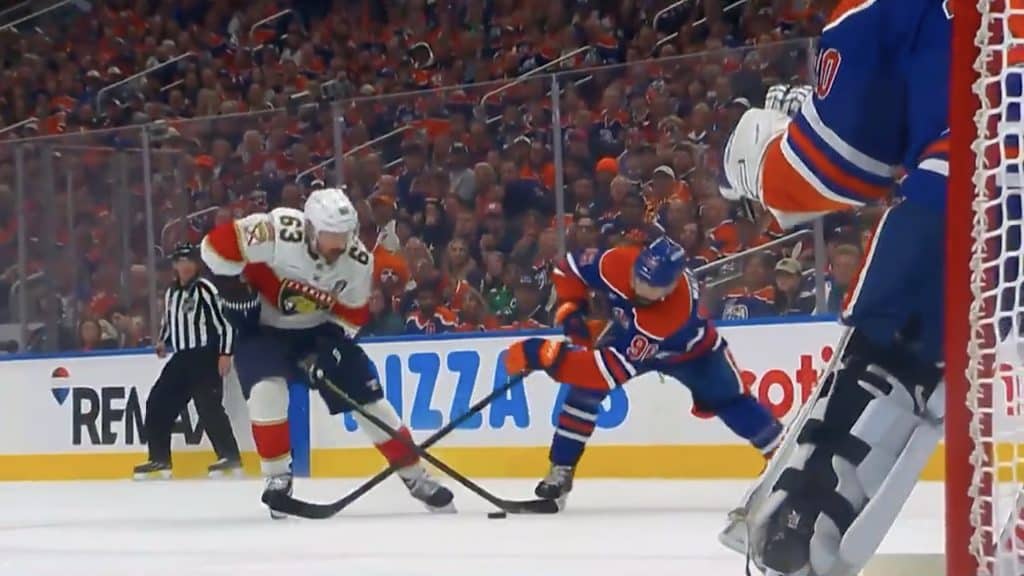 Brad Marchand turns Jake Walman inside-out on his way to scoring to put Florida up 3-0 in Game 5