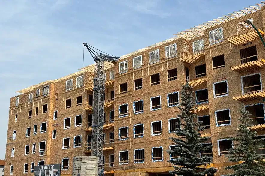Image of the cone that collapsed at a Saskatoon construction site, killing a Fort Saskatchewan man